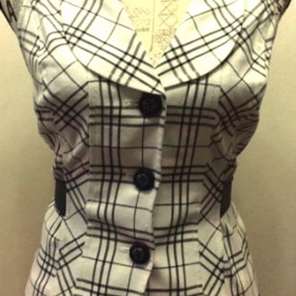 Guess Tops - Guess Jeans Stretch Women Plaid Tailord Vest